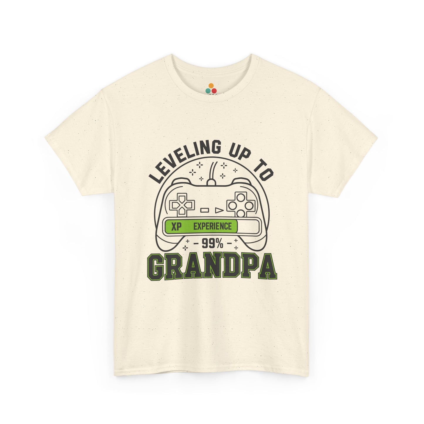 Leveling Up To Grandpa creme T-Shirt – Funny Gamer Grandpa Gift | TEEZOCA 
