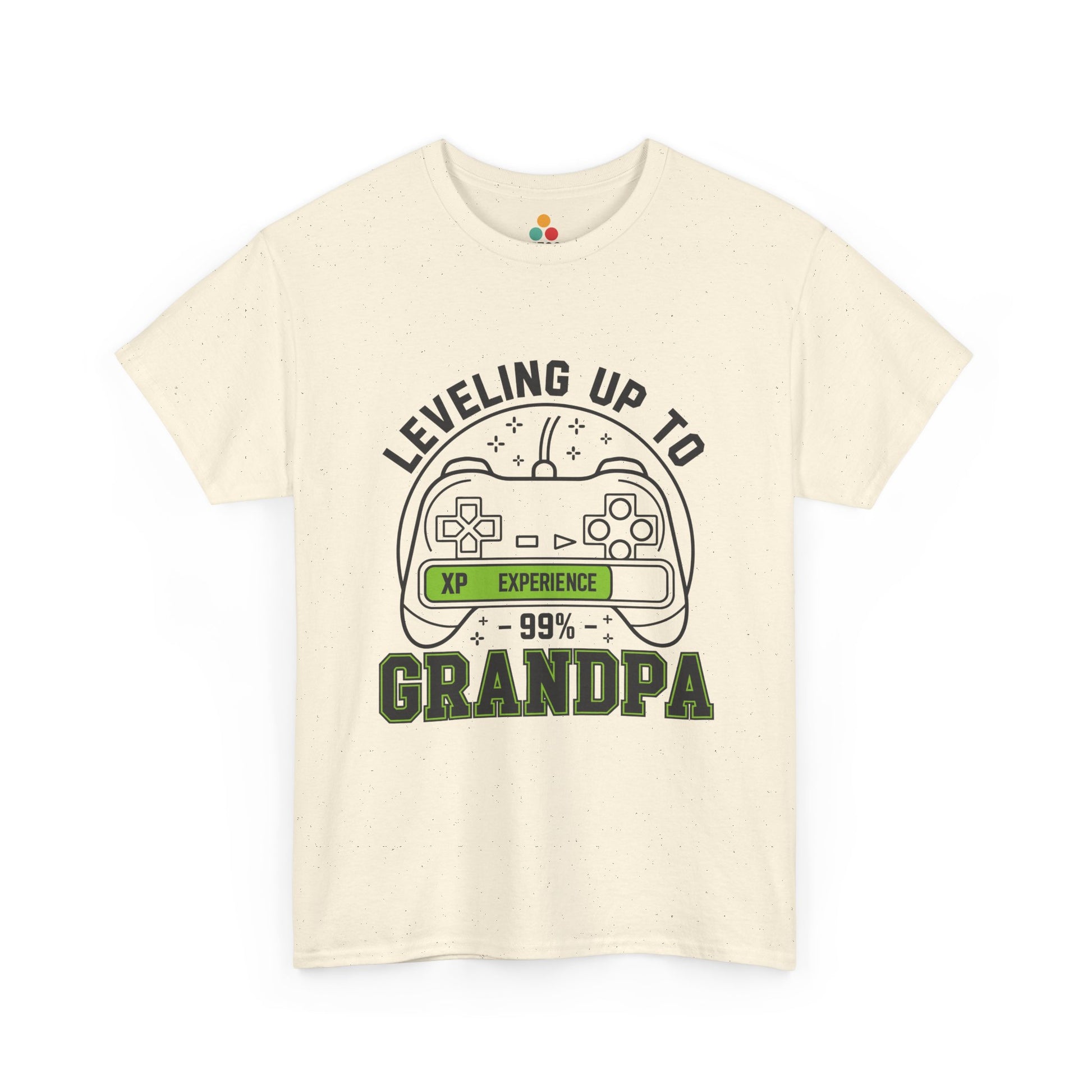 Leveling Up To Grandpa creme T-Shirt – Funny Gamer Grandpa Gift | TEEZOCA 