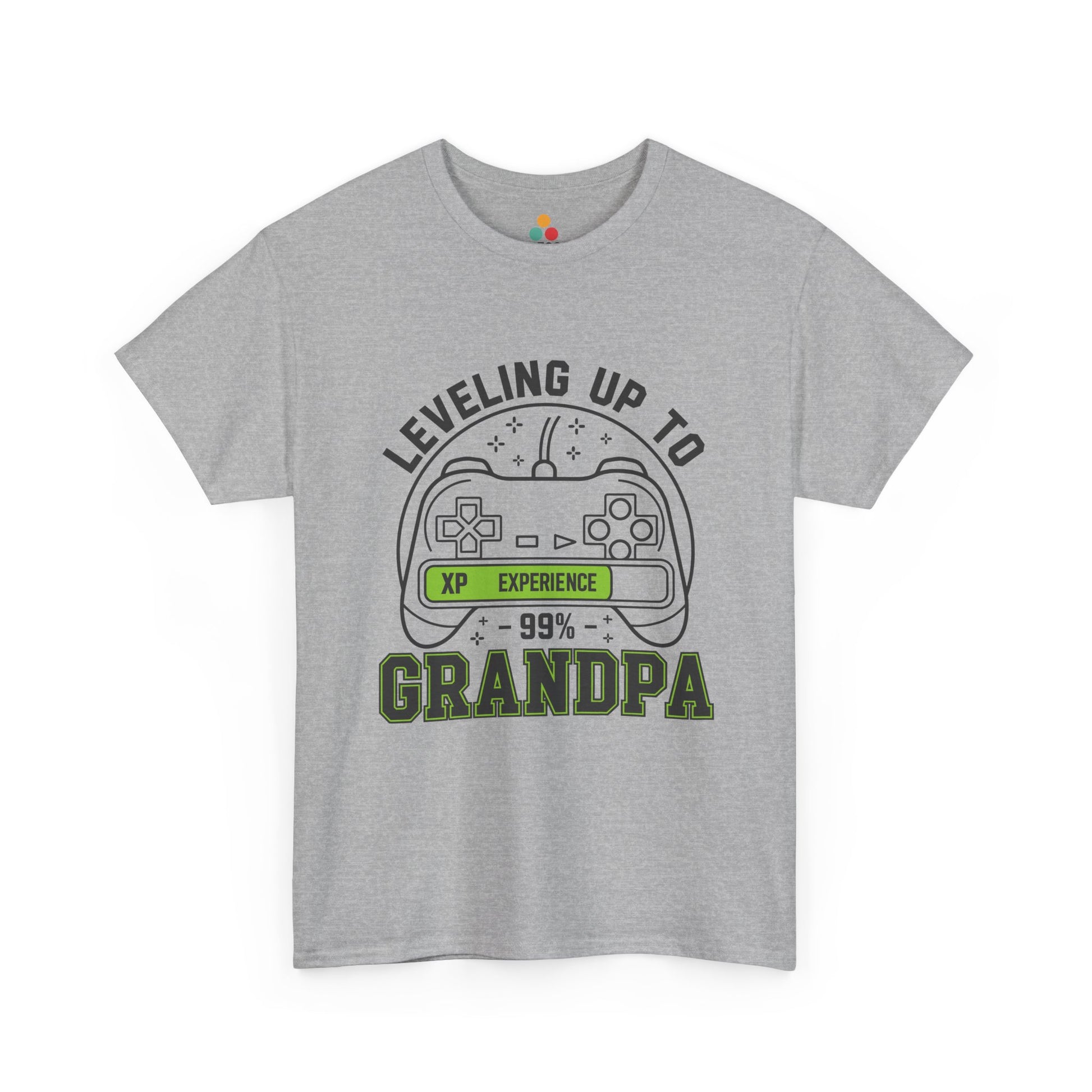 Leveling Up To Grandpa gray T-Shirt – Funny Gamer Grandpa Gift | TEEZOCA 