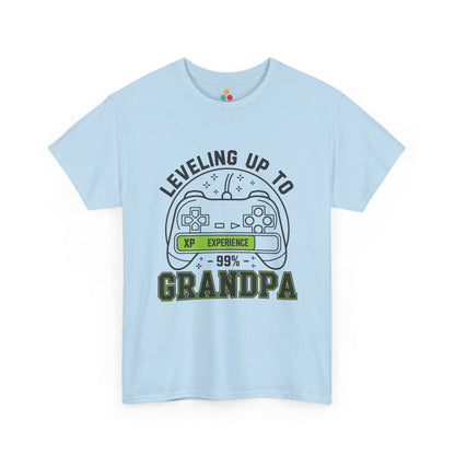 Leveling Up To Grandpa light blue T-Shirt – Funny Gamer Grandpa Gift | TEEZOCA 