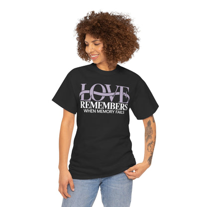Love Remembers When Memory Fails Alzheimer’s Awareness Unisex T-shirt | TEEZOCA 