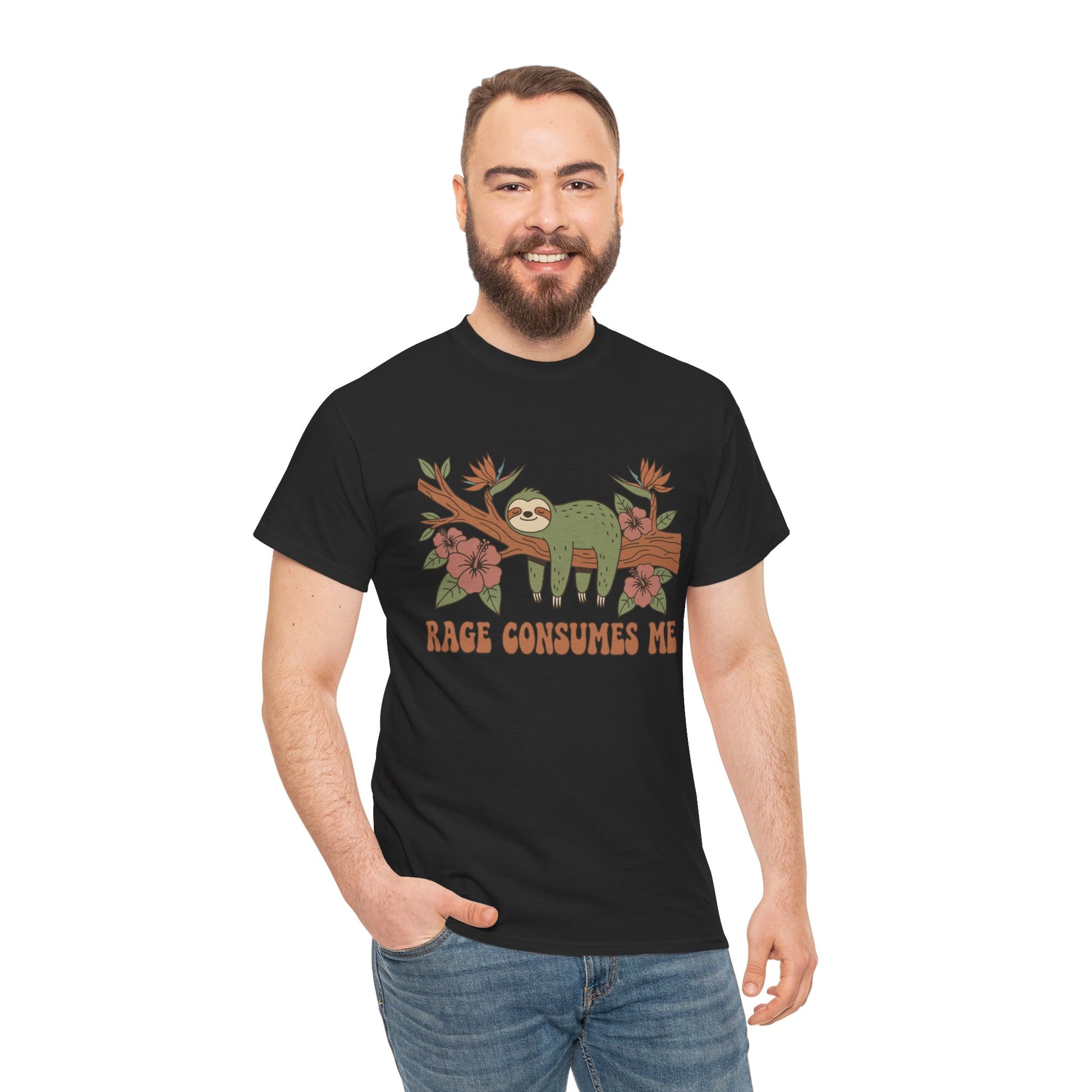 Rage Consumes Me T-Shirt – Retro Sloth Sarcastic Graphic Tee | TEEZOCA 