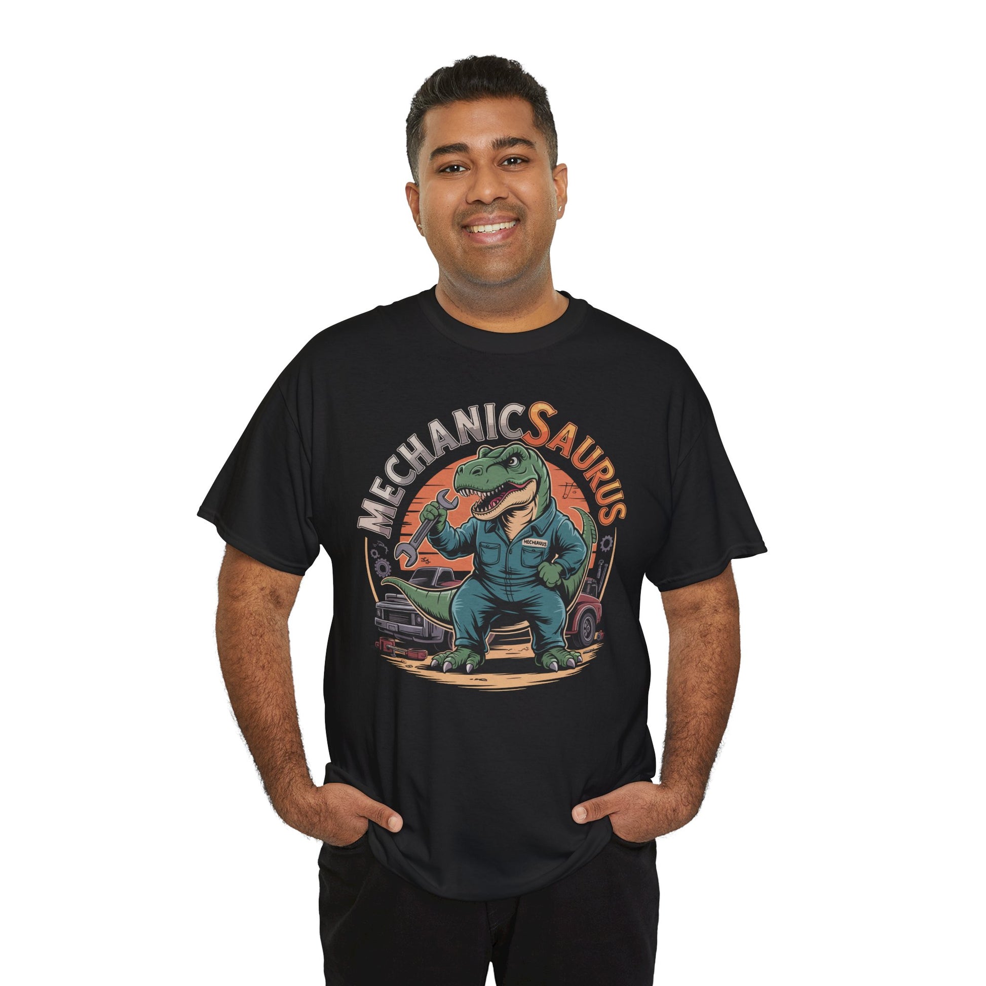 Mechanicsaurus Funny Mechanic Dinosaur Unisex T-shirt | TEEZOCA 