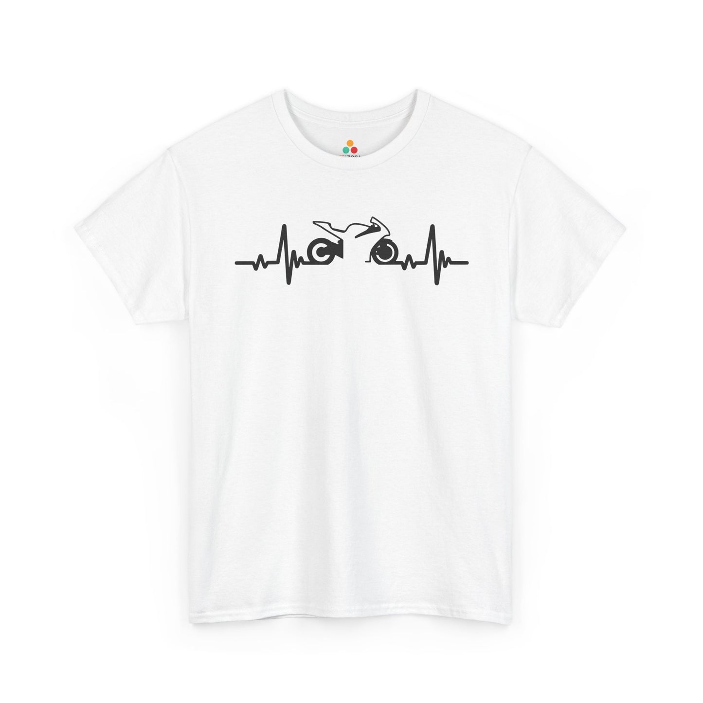 Minimalist Motorcycle Heartbeat Graphic Unisex T-shirt | TEEZOCA 