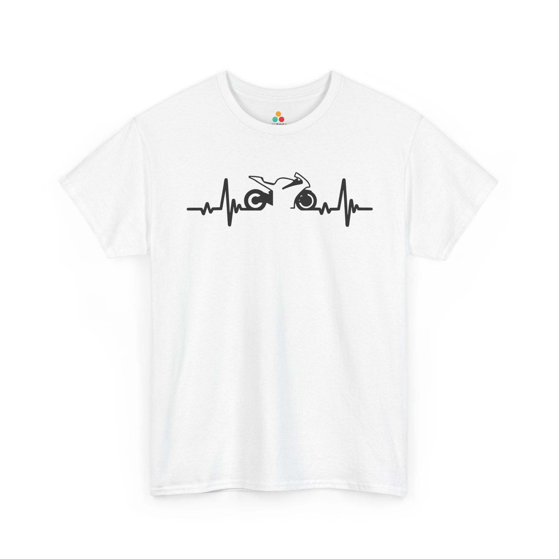 Minimalist Motorcycle Heartbeat Graphic Unisex T-shirt | TEEZOCA 