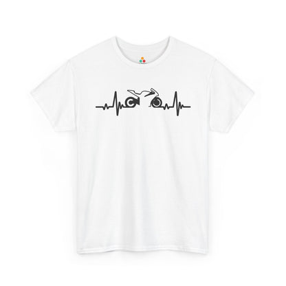 Minimalist Motorcycle Heartbeat Graphic Unisex T-shirt | TEEZOCA 