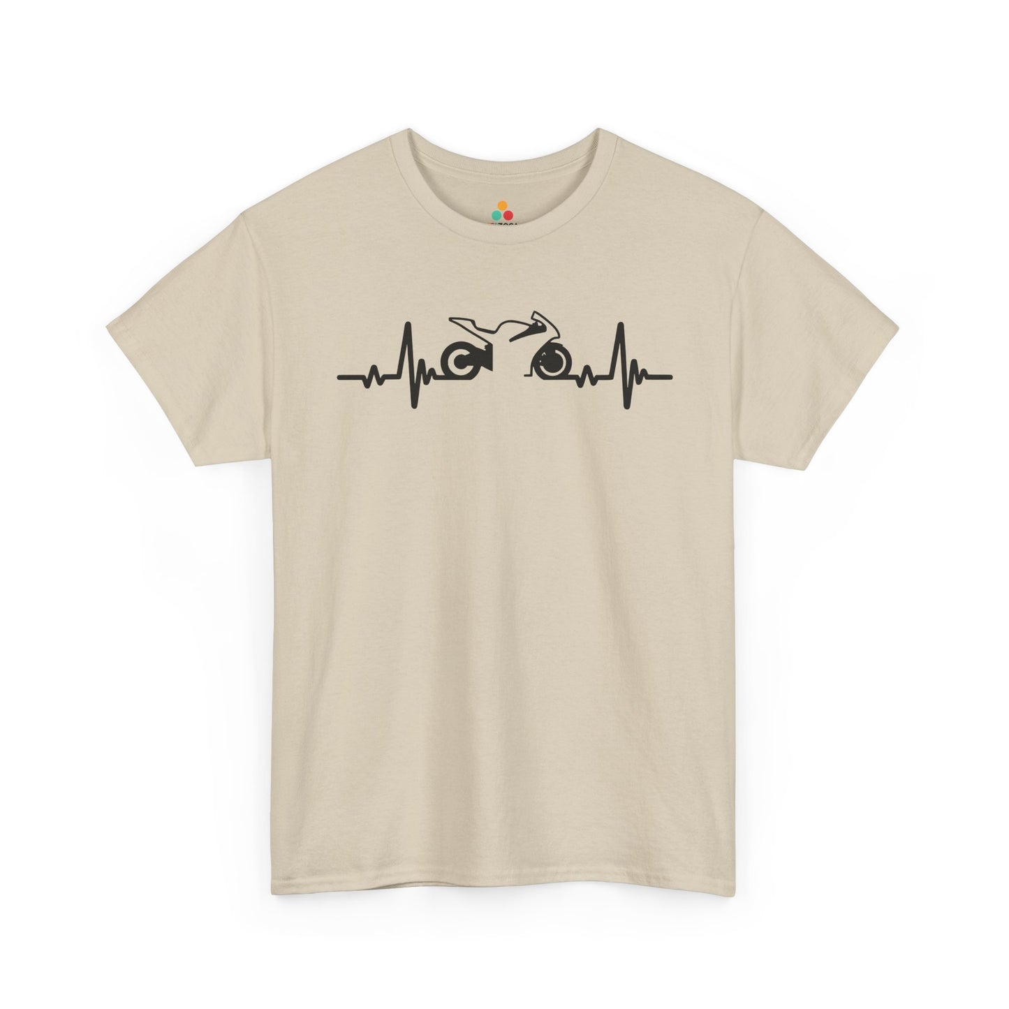 Minimalist Motorcycle Heartbeat Graphic Unisex T-shirt | TEEZOCA 