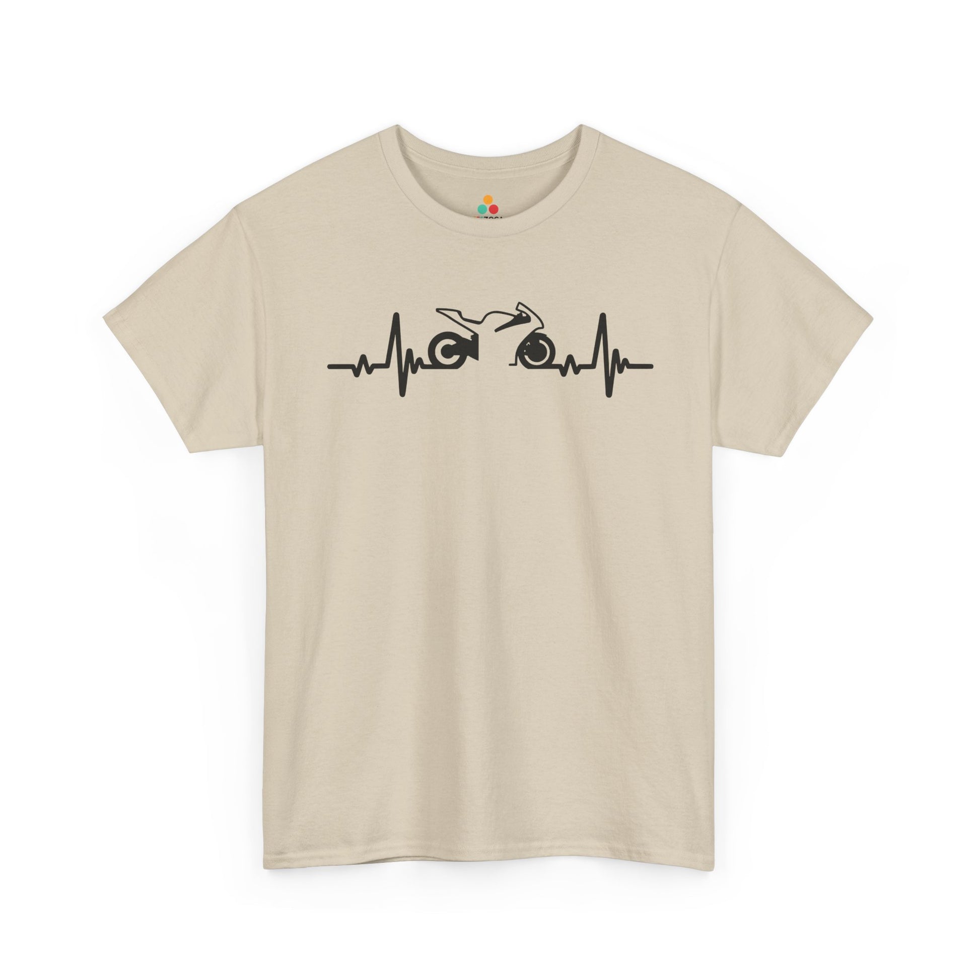 Minimalist Motorcycle Heartbeat Graphic Unisex T-shirt | TEEZOCA 