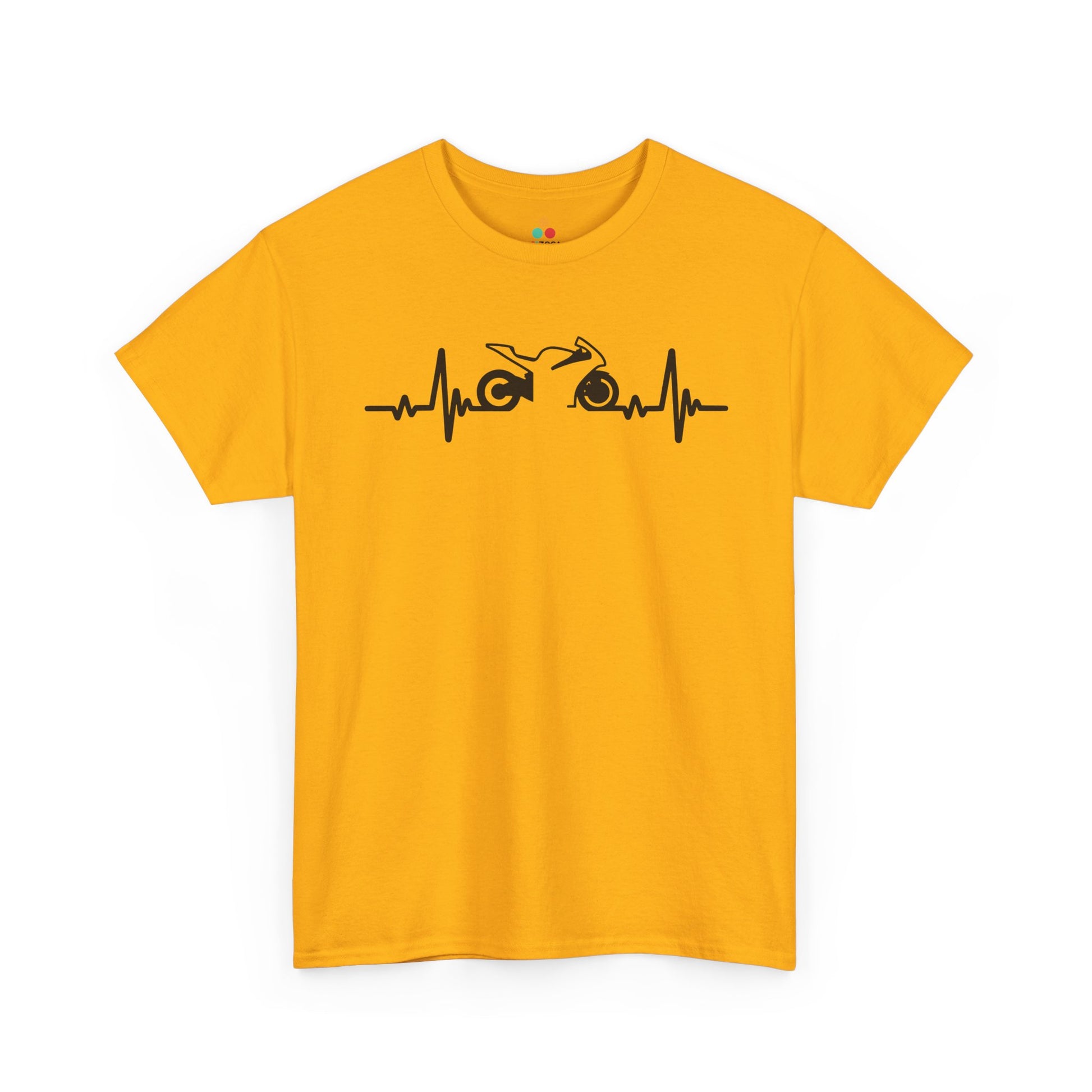Minimalist Motorcycle Heartbeat Graphic Unisex T-shirt | TEEZOCA 