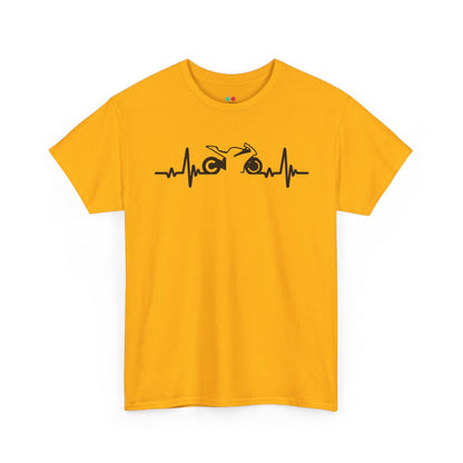 Minimalist Motorcycle Heartbeat Graphic Unisex T-shirt | TEEZOCA 