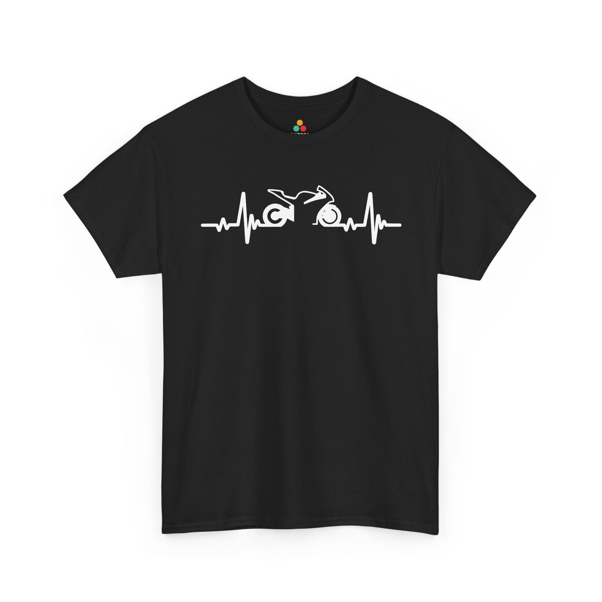 Minimalist Motorcycle Heartbeat Graphic Unisex T-shirt | TEEZOCA 