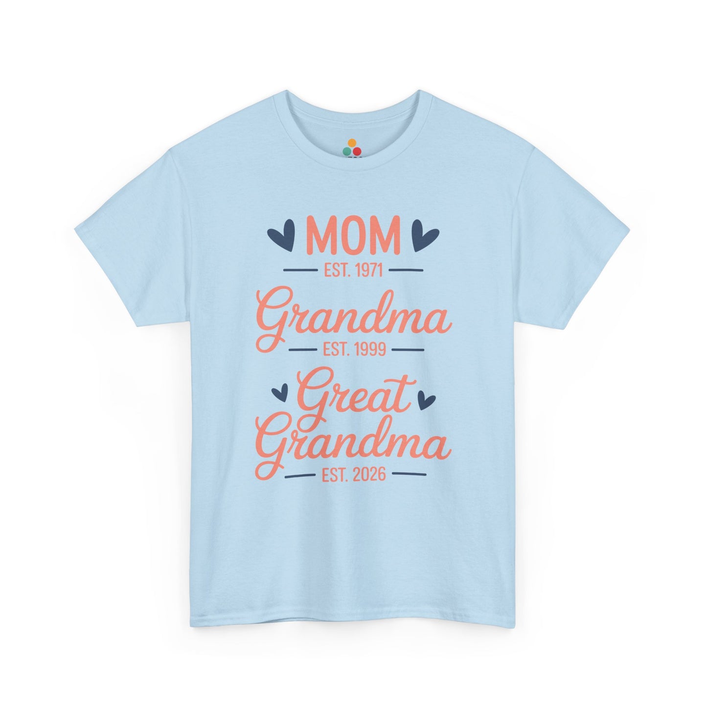 Mom Grandma Great Grandma Est. 2026 T‑Shirt – Multi‑Generation Great Grandma Gift | TEEZOCA 