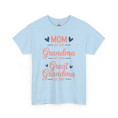 Mom Grandma Great Grandma Est. 2026 T‑Shirt – Multi‑Generation Great Grandma Gift | TEEZOCA 