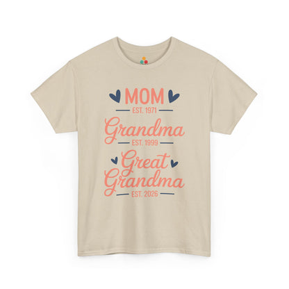 Mom Grandma Great Grandma Est. 2026 T‑Shirt – Multi‑Generation Great Grandma Gift | TEEZOCA 