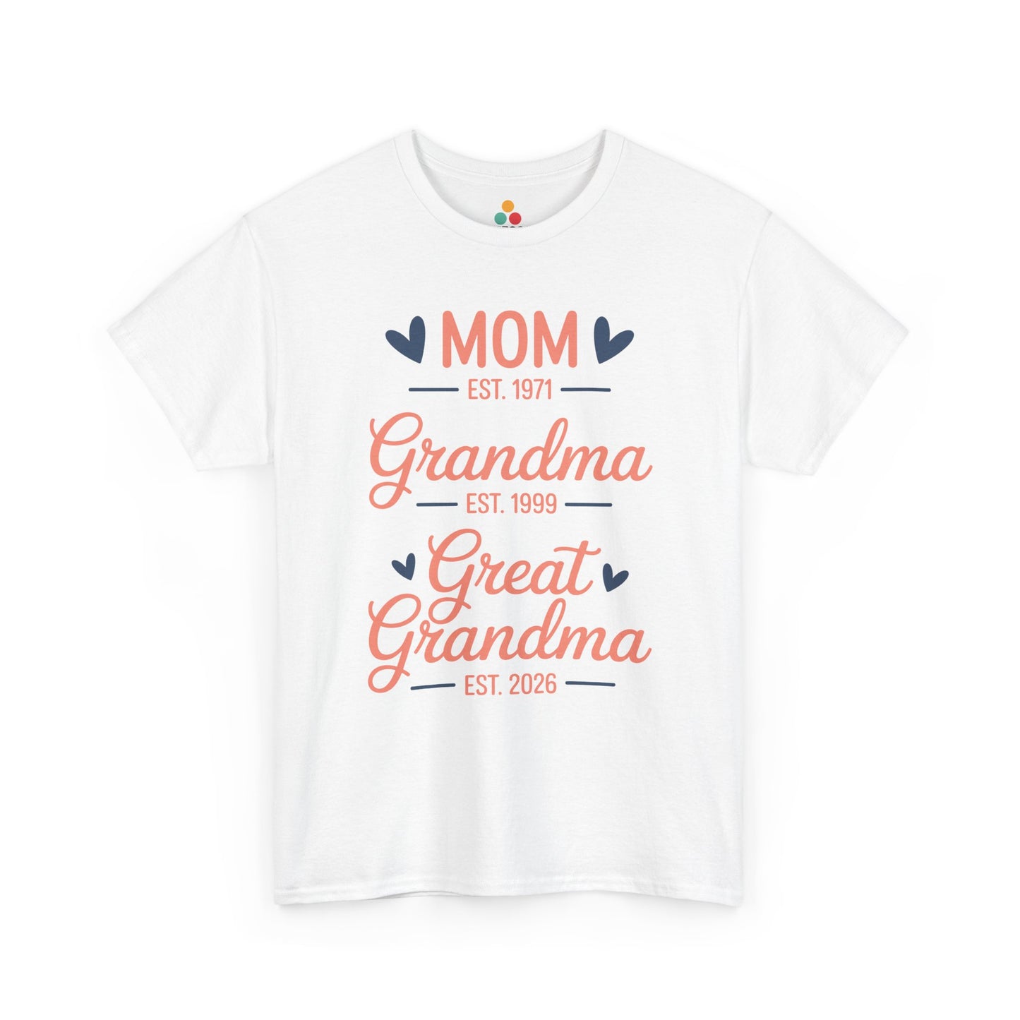Mom Grandma Great Grandma Est. 2026 T‑Shirt – Multi‑Generation Great Grandma Gift | TEEZOCA 