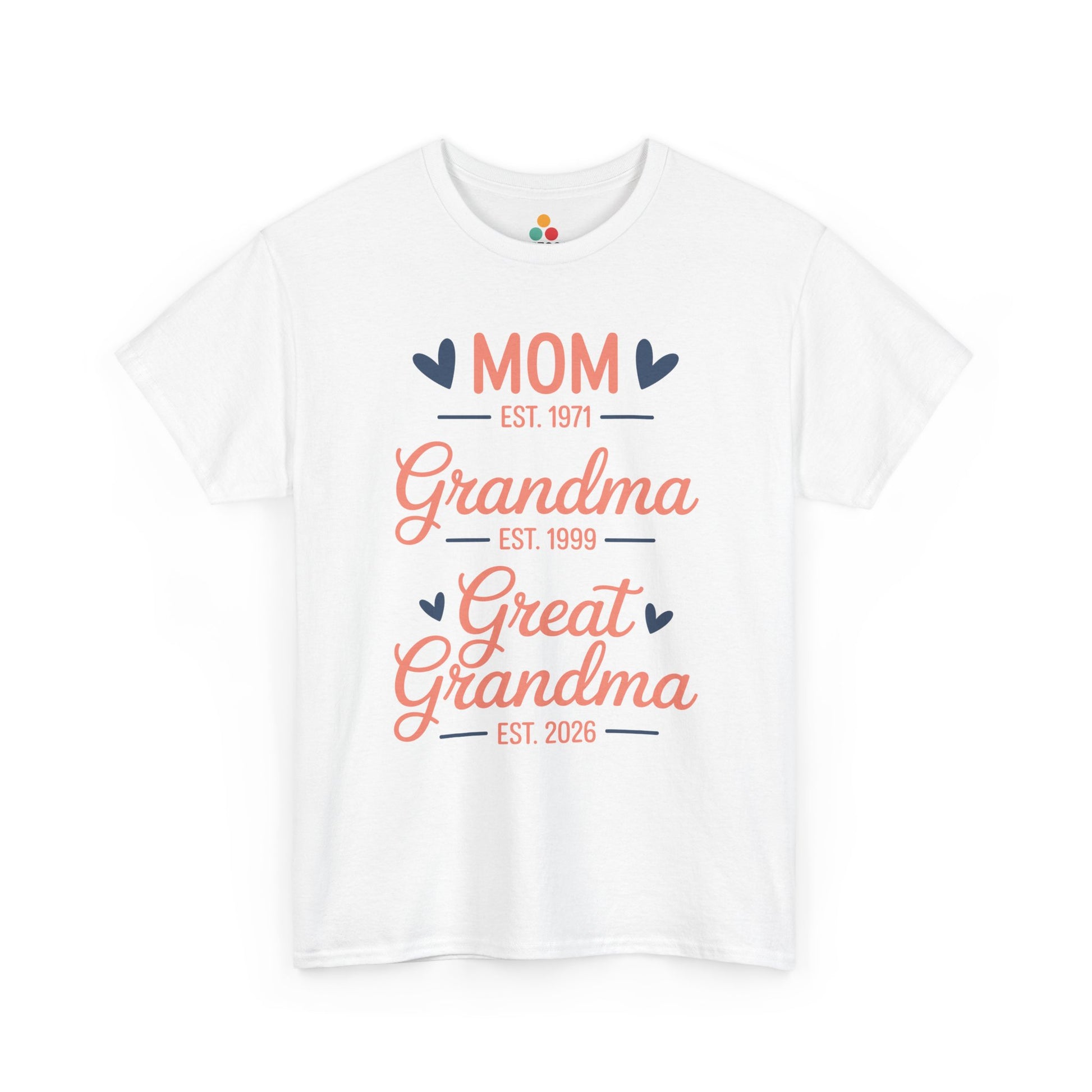Mom Grandma Great Grandma Est. 2026 T‑Shirt – Multi‑Generation Great Grandma Gift | TEEZOCA 