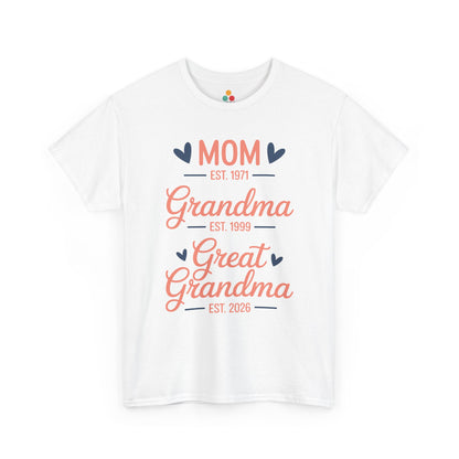 Mom Grandma Great Grandma Est. 2026 T‑Shirt – Multi‑Generation Great Grandma Gift | TEEZOCA 