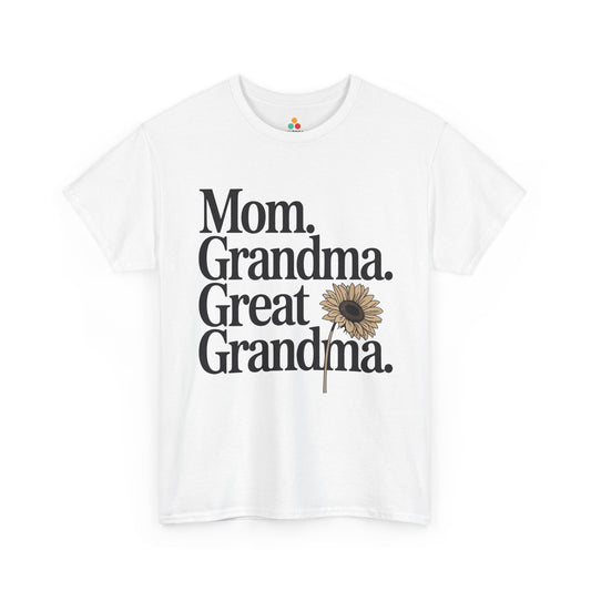 Mom Grandma Great Grandma Women's T-shirt Sunflower Mother's Day Gift | TEEZOCA 