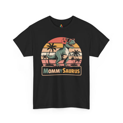 MommySaurus Retro Sunset Dinosaur Mom Unisex T-shirt | TEEZOCA MommySaurus dinosaur mom retro Unisex T-shirt