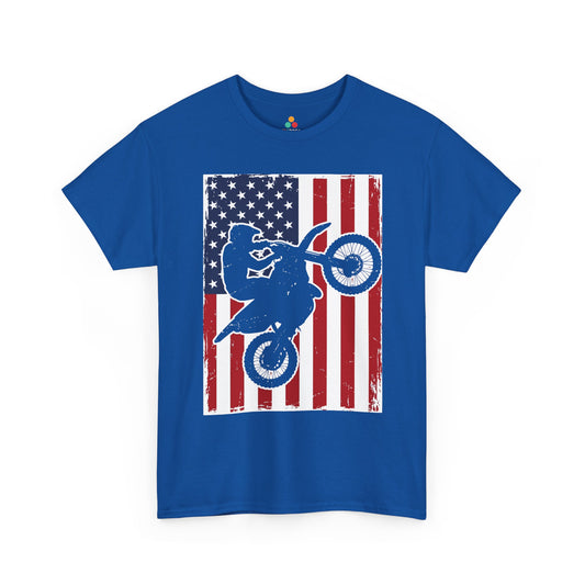 Motocross Shirt American Flag Dirt Bike Racing T-shirt Gift for Riders | TEEZOCA 