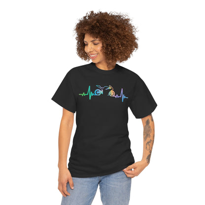 Motorcycle Heartbeat Rider Graphic Unisex T-shirt | TEEZOCA 