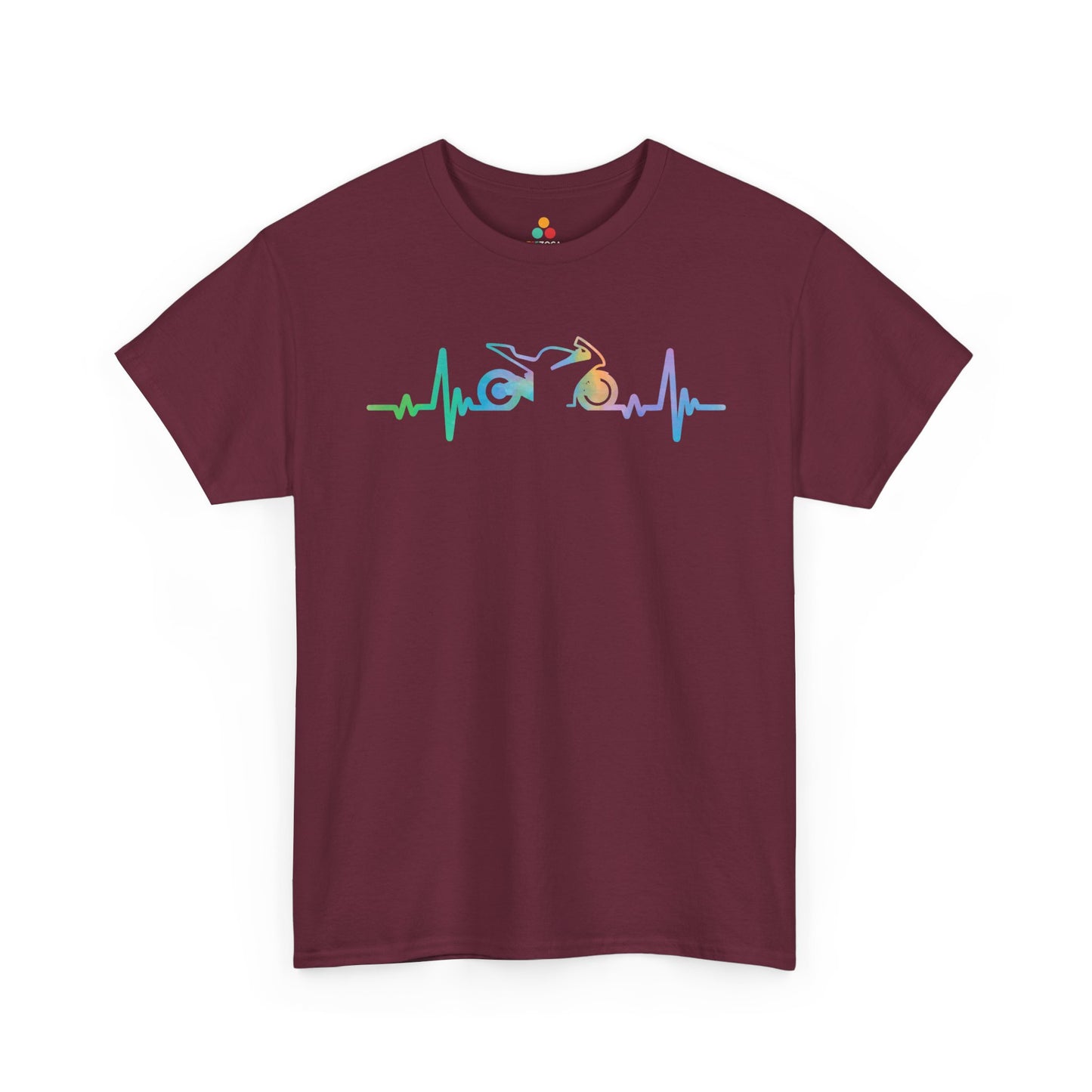 Motorcycle Heartbeat Rider Graphic Unisex T-shirt | TEEZOCA 