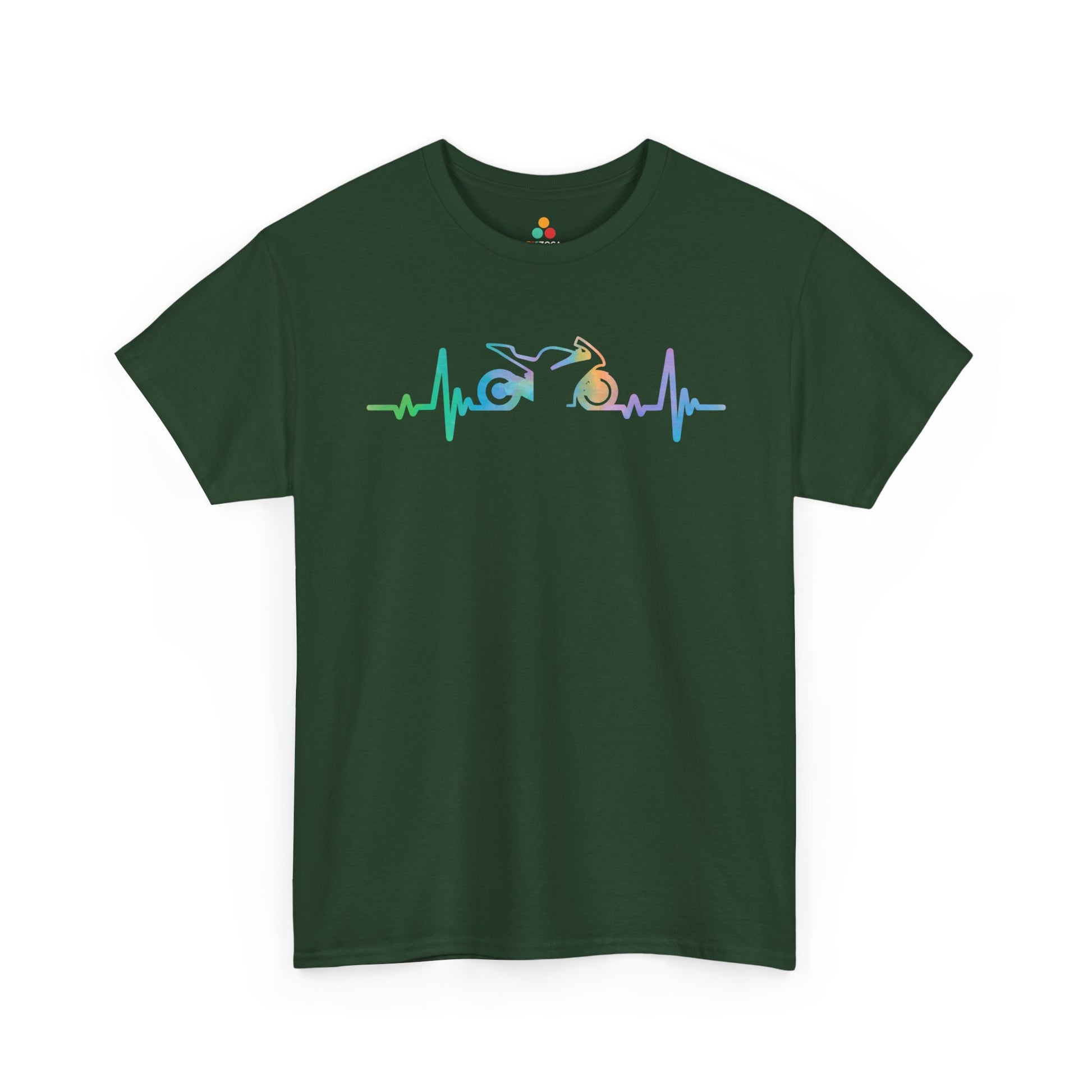 Motorcycle Heartbeat Rider Graphic Unisex T-shirt | TEEZOCA 
