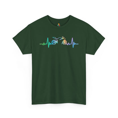 Motorcycle Heartbeat Rider Graphic Unisex T-shirt | TEEZOCA 