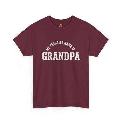 My Favorite Name Is Grandpa Maroon T-Shirt – Retro Sarcastic Gift | TEEZOCA 