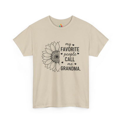 My Favorite People Call Me Grandma Sand T-Shirt – Sunflower Heart Gift | TEEZOCA 