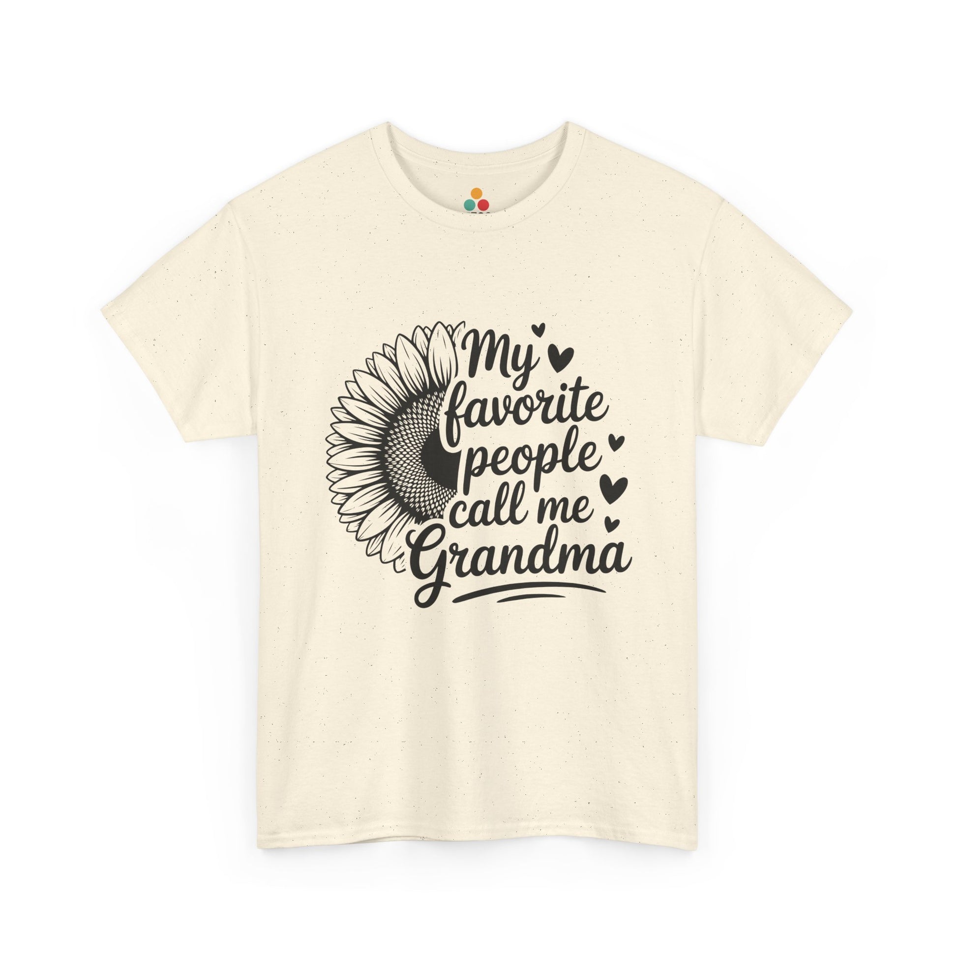 My Favorite People Call Me Grandma Sunflower Natural Color T-Shirt – Floral Gift | TEEZOCA 