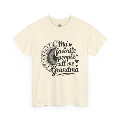 My Favorite People Call Me Grandma Sunflower Natural Color T-Shirt – Floral Gift | TEEZOCA 