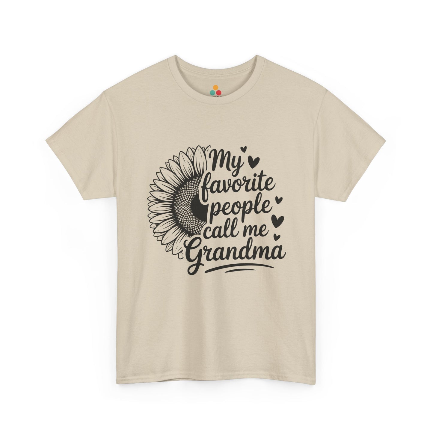 My Favorite People Call Me Grandma Sunflower Sand Color T-Shirt – Floral Gift | TEEZOCA 