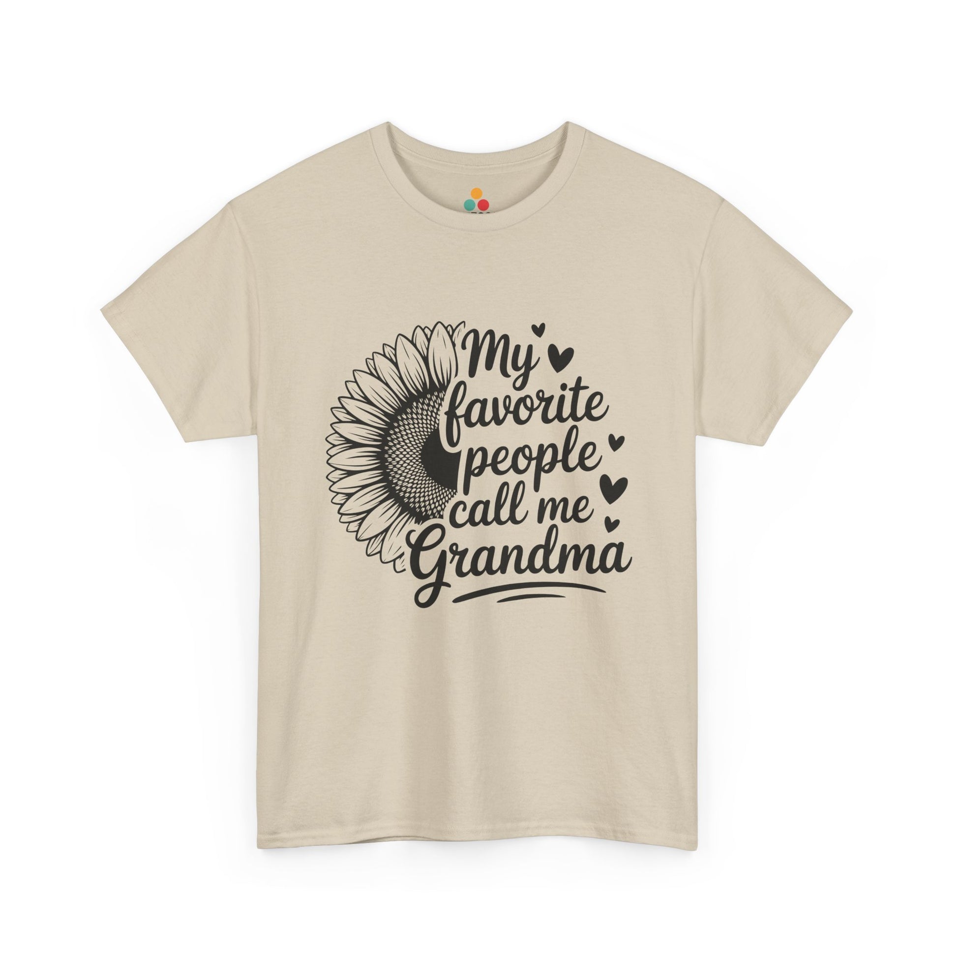 My Favorite People Call Me Grandma Sunflower Sand Color T-Shirt – Floral Gift | TEEZOCA 