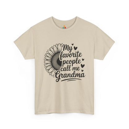 My Favorite People Call Me Grandma Sunflower Sand Color T-Shirt – Floral Gift | TEEZOCA 