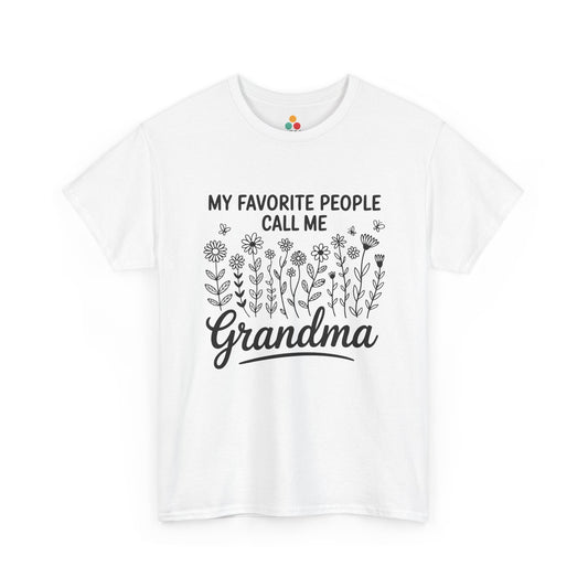 My Favorite People Call Me Grandma Wildflower White T-Shirt – Floral Gift | TEEZOCA 