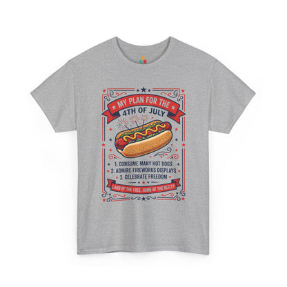 My Plan For The 4th Of July Funny heather grey T-Shirt – Retro Patriotic Gift for Men and Women | TEEZOCA 