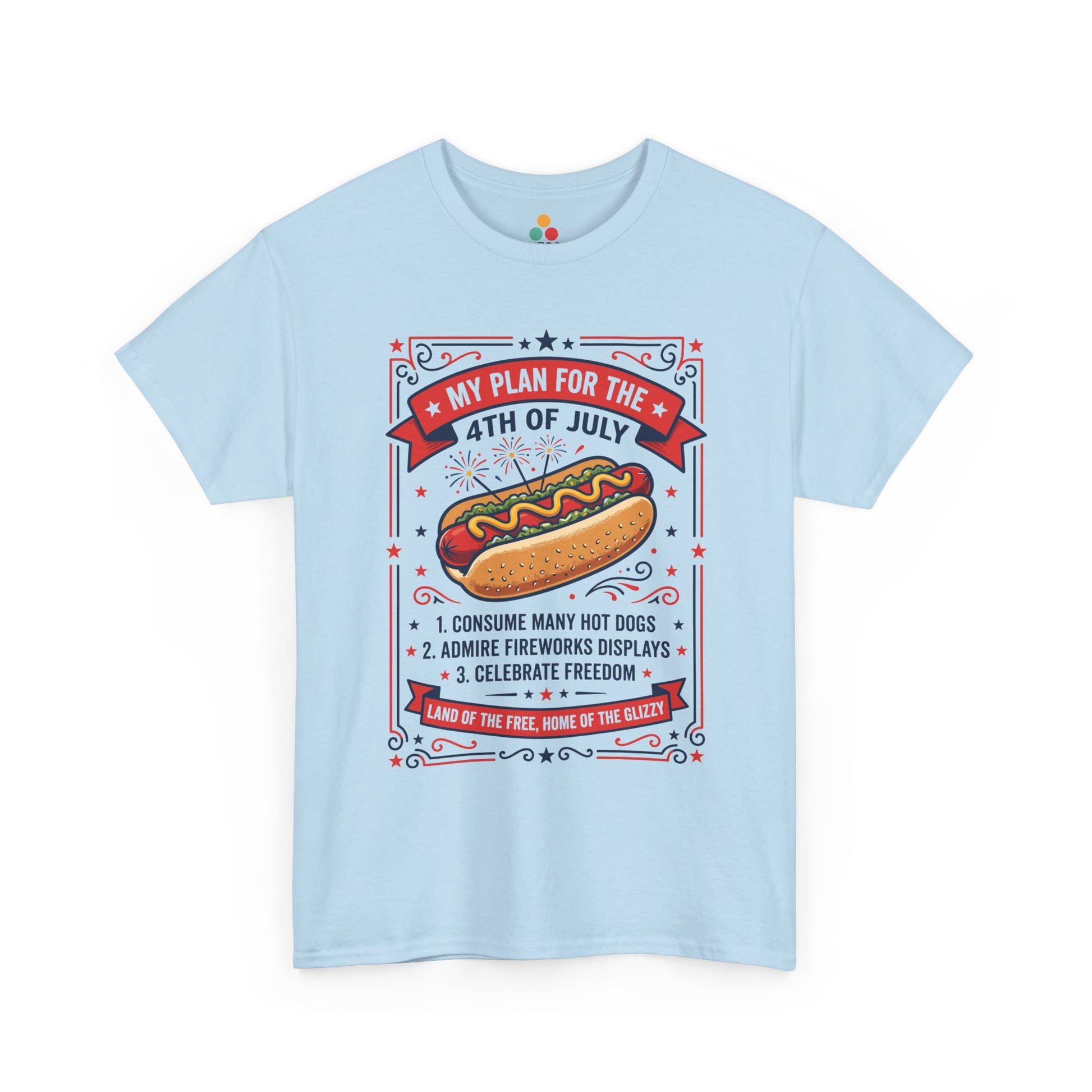My Plan For The 4th Of July Funny light blue T-Shirt – Retro Patriotic Gift for Men and Women | TEEZOCA 