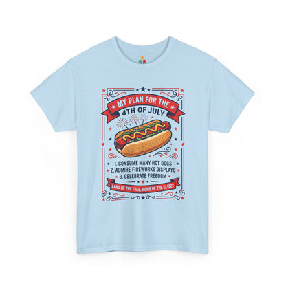 My Plan For The 4th Of July Funny light blue T-Shirt – Retro Patriotic Gift for Men and Women | TEEZOCA 