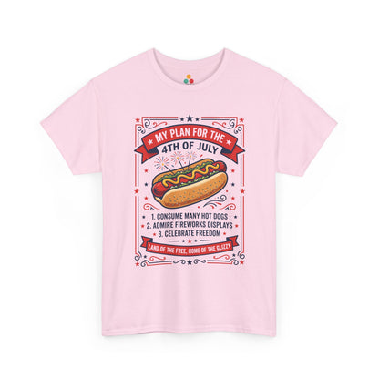 My Plan For The 4th Of July Funny soft pink T-Shirt – Retro Patriotic Gift for Men and Women | TEEZOCA 