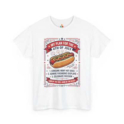 My Plan For The 4th Of July Funny white T-Shirt – Retro Patriotic Gift for Men and Women | TEEZOCA 