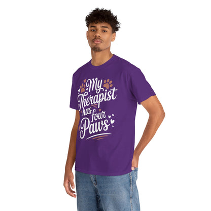 My Therapist Has Four Paws Dog Lover Unisex T-shirt | TEEZOCA 