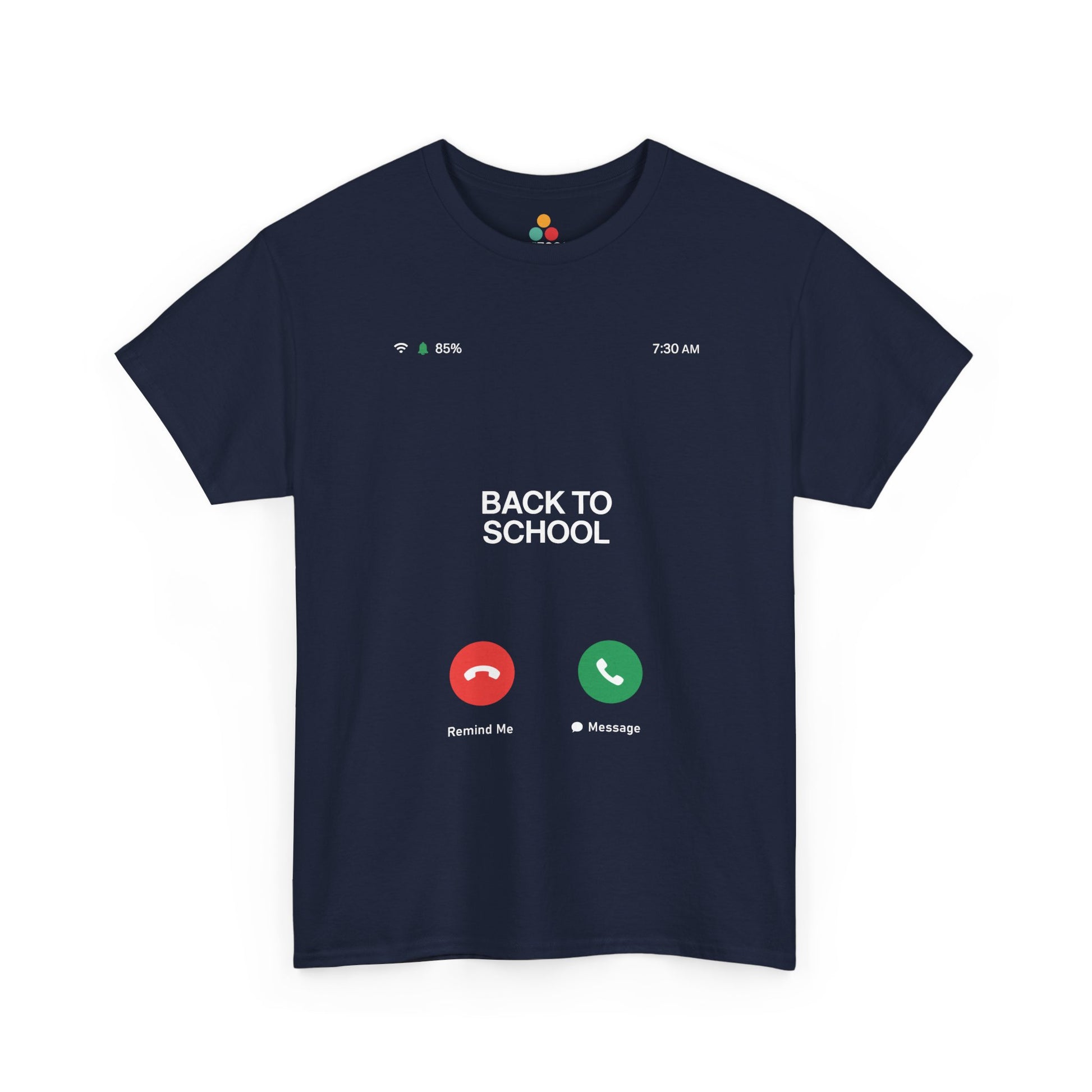 Navy Back To School Phone Reminder Sarcastic T-Shirt – Funny Teacher Tee