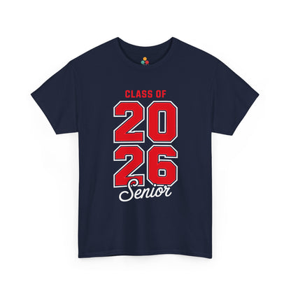 Navy TEEZOCA Class of 2026 Senior oversized numbers t‑shirt.