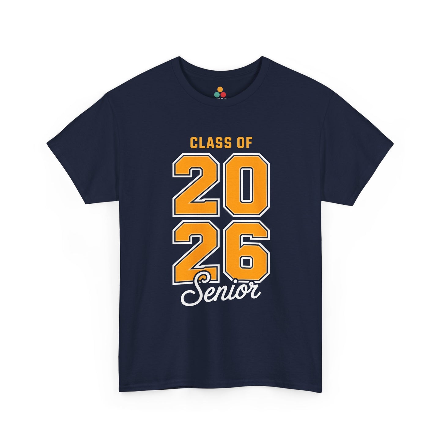 Navy TEEZOCA Class of 2026 Senior oversized numbers t‑shirt.