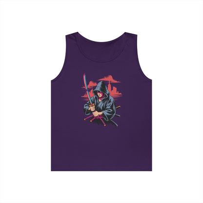 Neon Samurai Katana Street Art Unisex Tank Top for Anime Core Fits | TEEZOCA 