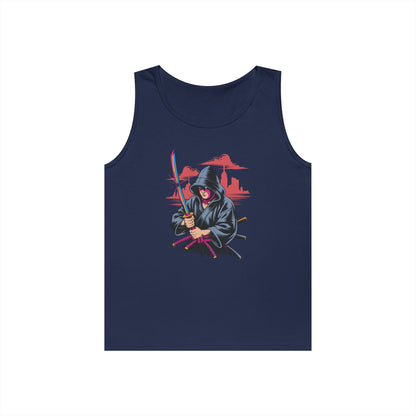 Neon Samurai Katana Street Art Unisex Tank Top for Anime Core Fits | TEEZOCA 