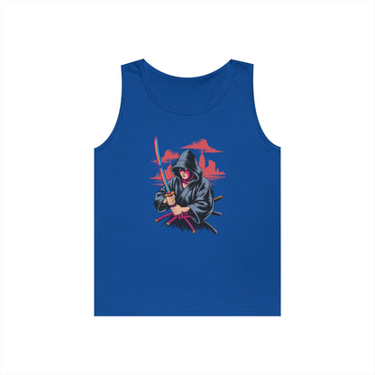 Neon Samurai Katana Street Art Unisex Tank Top for Anime Core Fits | TEEZOCA 