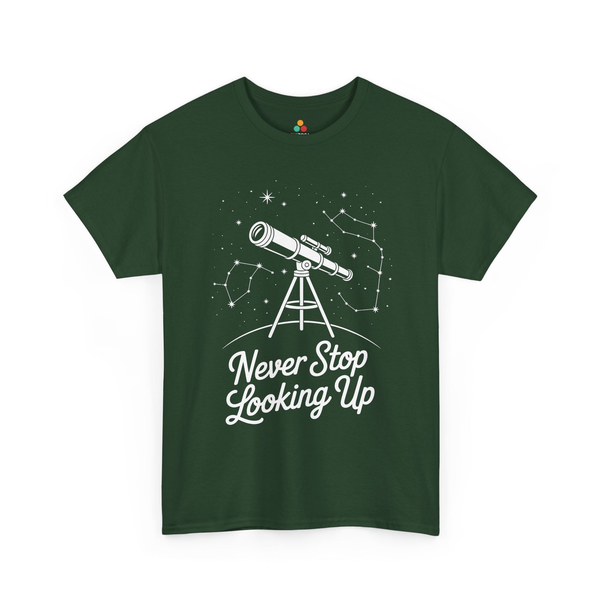 Never Stop Looking Up Telescope Unisex T-shirt | TEEZOCA 