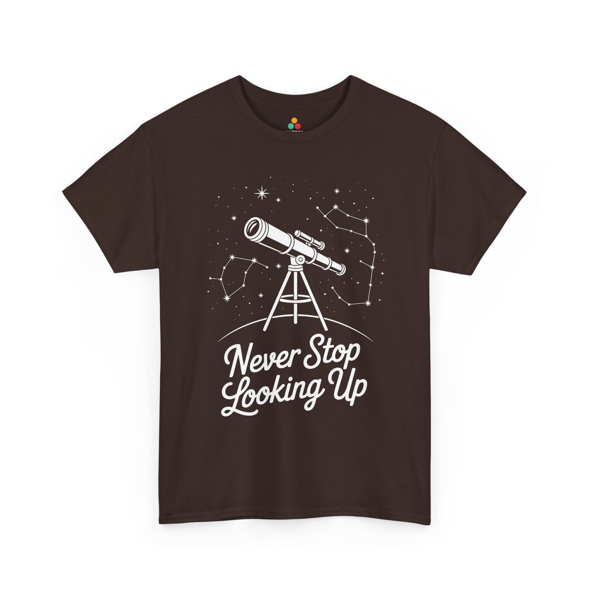 Never Stop Looking Up Telescope Unisex T-shirt | TEEZOCA 